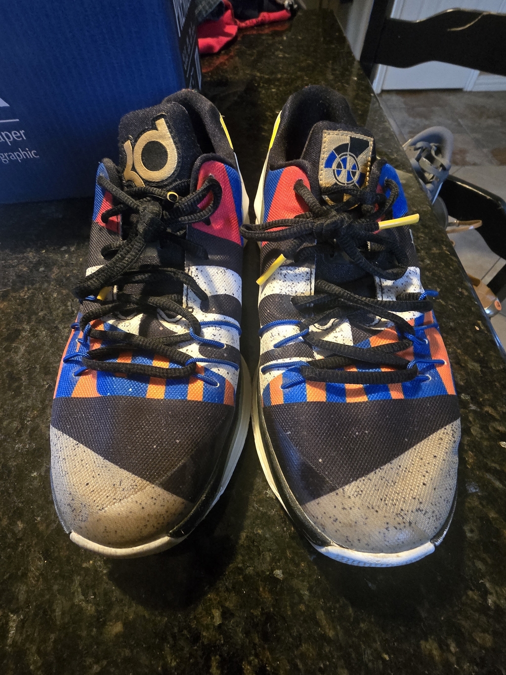 Nike Kids Multicolor Sneakers with Blue and Orange Accents